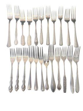 Rogers, Leonard, Lusterware Mixed Lot Salad Dinner Forks Lot of 23